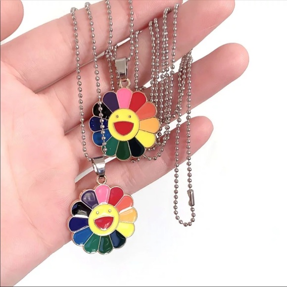 Murakami Rainbow Flower Necklace - Picture 3 of 3